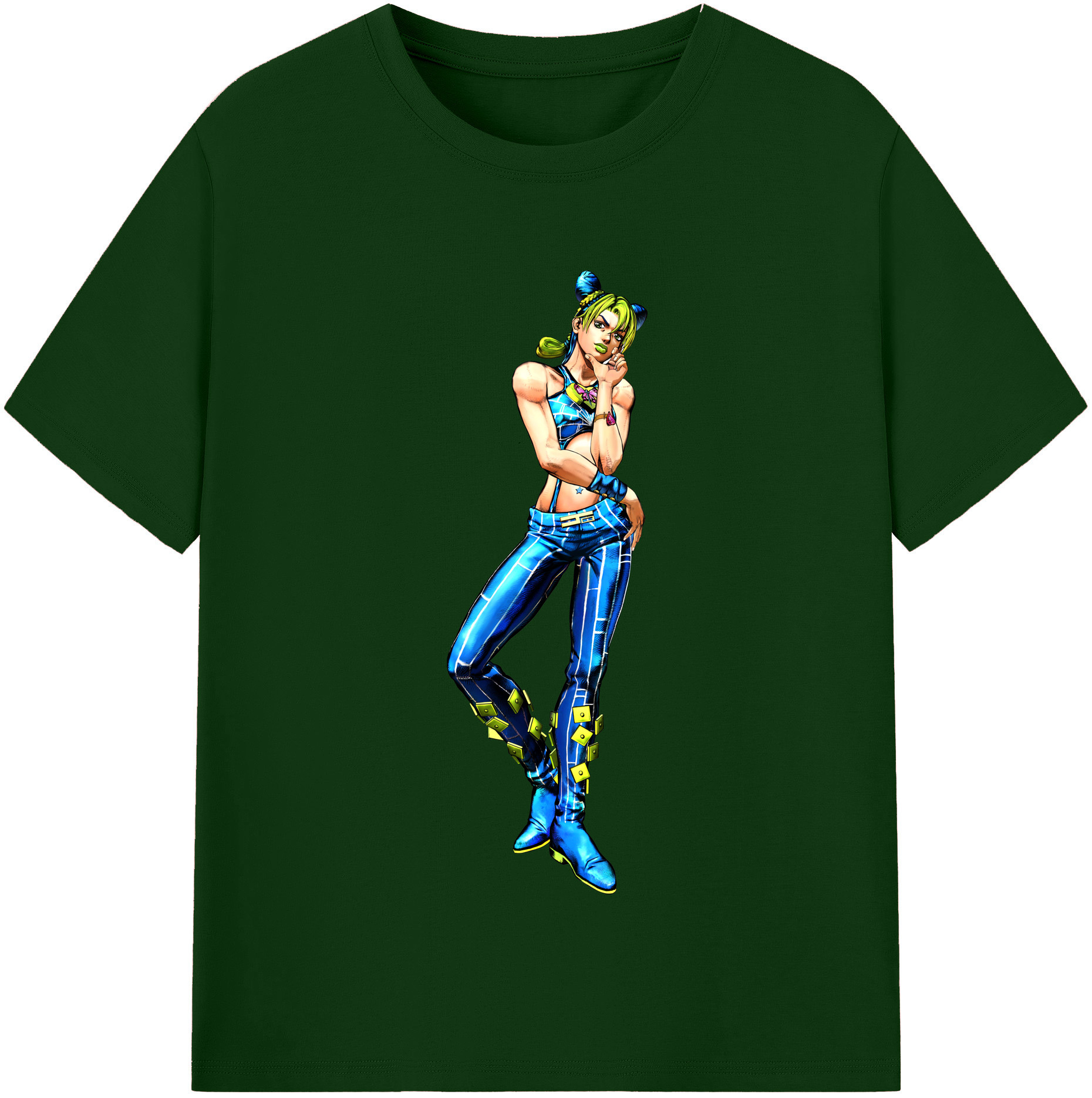 （画像用） "ジョジョの奇妙な冒険 くうじょう ジョリーン JoJo's Bizarre Adventure Jolyne Cujoh " 綿100％半袖Tシャツ（フロントプリント）
